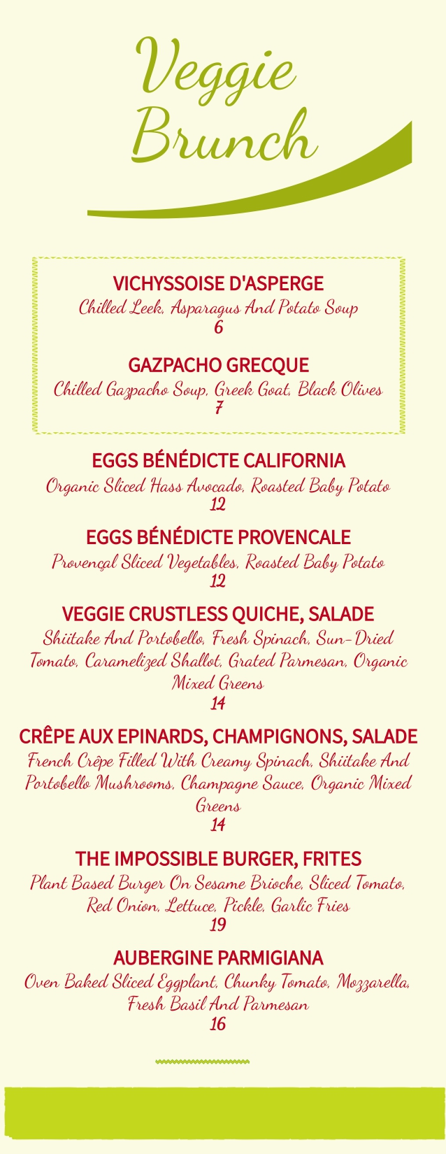 Takeout Veggie Brunch Cafe Du Soleil NY